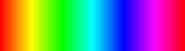 A 360x100 image that shows a kind of rainbow blend, running from red to orange to yellow to green to blue to ....