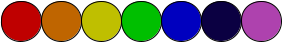 Seven outlined circles in slightly darker versions of the rainbow colors.