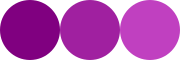three purple circles in a row, each brighter than the one to its left