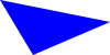 a solid blue polygon built from the points (list (pt 0 -20) (pt 100 0) (pt 30 30))