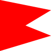a solid red polygon built from the points (list (pt 0 0) (pt 100 20) (pt 50 50) (pt 100 70) (pt 0 100))