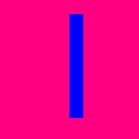a 200-by-200 approximately deeppink image that contains a 20-by-150 blue rectangle