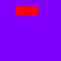 a 200-by-200 approximately purple image that contains a 75-by-30 red rectangle