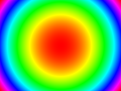 A bright set of concentric colors