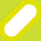 A diagonal hollow yellow oval on a green background