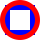overlaid images, aligned center-center (an outlined red circle with diameter 30 over an outlined blue square with side length 20 and line-width 5)