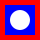 overlaid images, aligned center-center (overlaid images, aligned center-center (a solid white circle with diameter 20 over a solid blue square with side length 30) over a solid red square with side length 40)