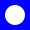 overlaid images, aligned center-center (a solid white circle with diameter 20 over a solid blue square with side length 30) with all white pixels made transparent