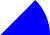 a solid blue wedge of radius 30 and angle 45