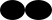 a center-aligned sequence of images (a solid black 25-by-20 ellipse beside a solid black 27-by-20 ellipse)