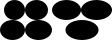 a center-aligned sequence of images (a center-aligned stack of images (a center-aligned sequence of images (a solid black 21-by-20 ellipse beside a solid black 23-by-20 ellipse) above a center-aligned sequence of images (a solid black 25-by-20 ellipse beside a solid black 27-by-20 ellipse)) beside a center-aligned stack of images (a center-aligned sequence of images (a solid black 29-by-20 ellipse beside a solid black 31-by-20 ellipse) above a solid black 33-by-20 ellipse))