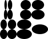 a center-aligned sequence of images (a center-aligned stack of images (a center-aligned sequence of images (a center-aligned stack of images (a solid black 5-by-20 ellipse above a solid black 7-by-20 ellipse) beside a center-aligned stack of images (a solid black 9-by-20 ellipse above a solid black 11-by-20 ellipse)) above a center-aligned sequence of images (a center-aligned stack of images (a solid black 13-by-20 ellipse above a solid black 15-by-20 ellipse) beside a center-aligned stack of images (a solid black 17-by-20 ellipse above a solid black 19-by-20 ellipse))) beside a center-aligned stack of images (a center-aligned sequence of images (a center-aligned stack of images (a solid black 21-by-20 ellipse above a solid black 23-by-20 ellipse) beside a center-aligned stack of images (a solid black 25-by-20 ellipse above a solid black 27-by-20 ellipse)) above a center-aligned sequence of images (a center-aligned stack of images (a solid black 29-by-20 ellipse above a solid black 31-by-20 ellipse) beside a solid black 33-by-20 ellipse)))