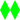 two green 10-by-20 diamonds