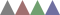 a center-aligned sequence of images (a solid slategray 15-by-15 isosceles triangle beside a solid rosybrown 15-by-15 isosceles triangle beside a solid slategray 15-by-15 isosceles triangle beside a solid slategray 15-by-15 isosceles triangle)