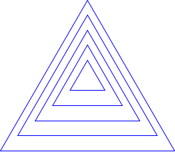 Nested blue triangle outlines.