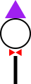 A stick figure with a purple hat and red bowtie