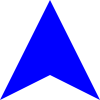 a solid blue dart with width 100, height 100, and middle height 25