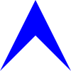 a solid blue dart with width 100, height 100, and middle height 50