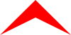 a solid red dart with width 100, height 50, and middle height 25