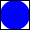 a solid blue circle with diameter 30 with a black frame around it