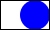 a solid blue circle with diameter 30, shifted right by 20 with a black frame around it