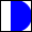 the right two thirds of a solid blue circle with diameter 30, shifted right by 10 with a black frame around it