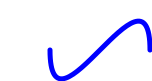 a curved blue line of width 5 connecting (50,50) to (150,50)