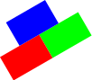 an arrangement of three rectangles, rotated by 30 degrees