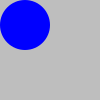 one image (a solid blue circle with diameter 50) whose left is placed at 0 and whose top is placed at 0 on another image (a solid gray square with side length 100)