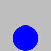 one image (a solid blue circle with diameter 50) whose center is placed at 50 and whose bottom is placed at 100 on another image (a solid gray square with side length 100)