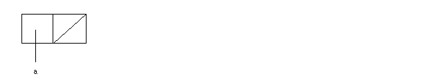 A divided rectangle with an A on the left and the null list on the right