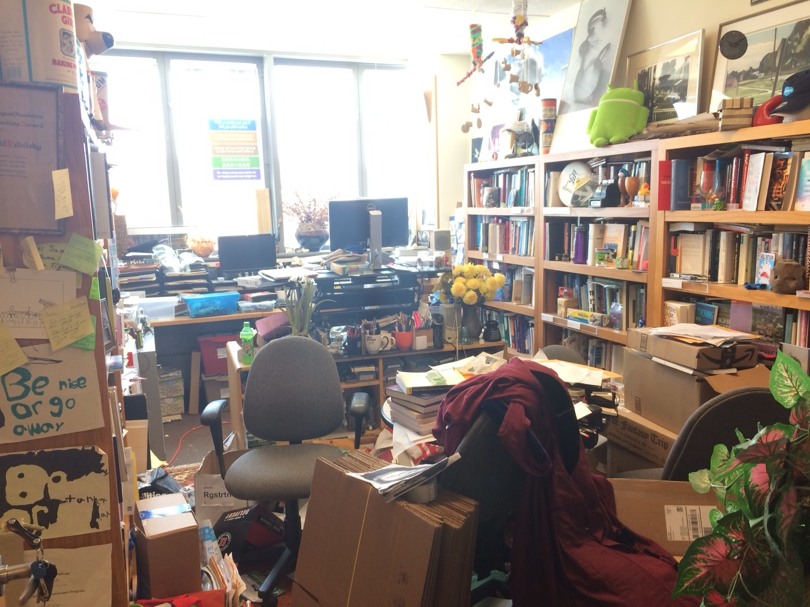 an office filled with even more indescribable chaos