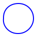 A hollow blue circle of radius 15