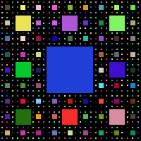 A Sierpinski carpet with lots of different colors
