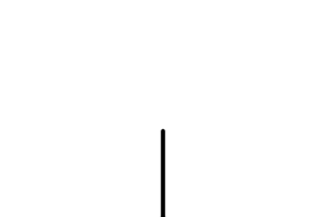 A straight line going upward from the bottom of the image.