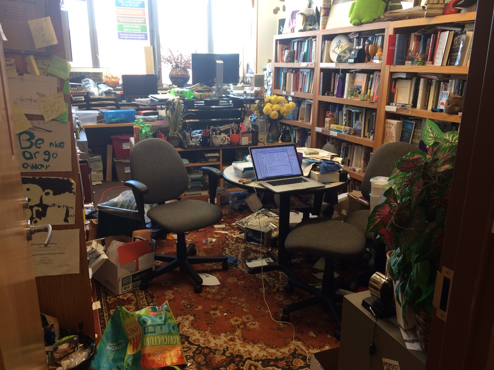 an office filled with indescribable chaos