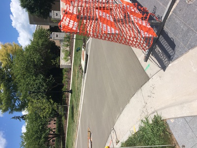 A photo from the corner of Park and 6th
avenue with barriers up.